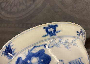 Two Chinese blue and white bowls, Kangxi